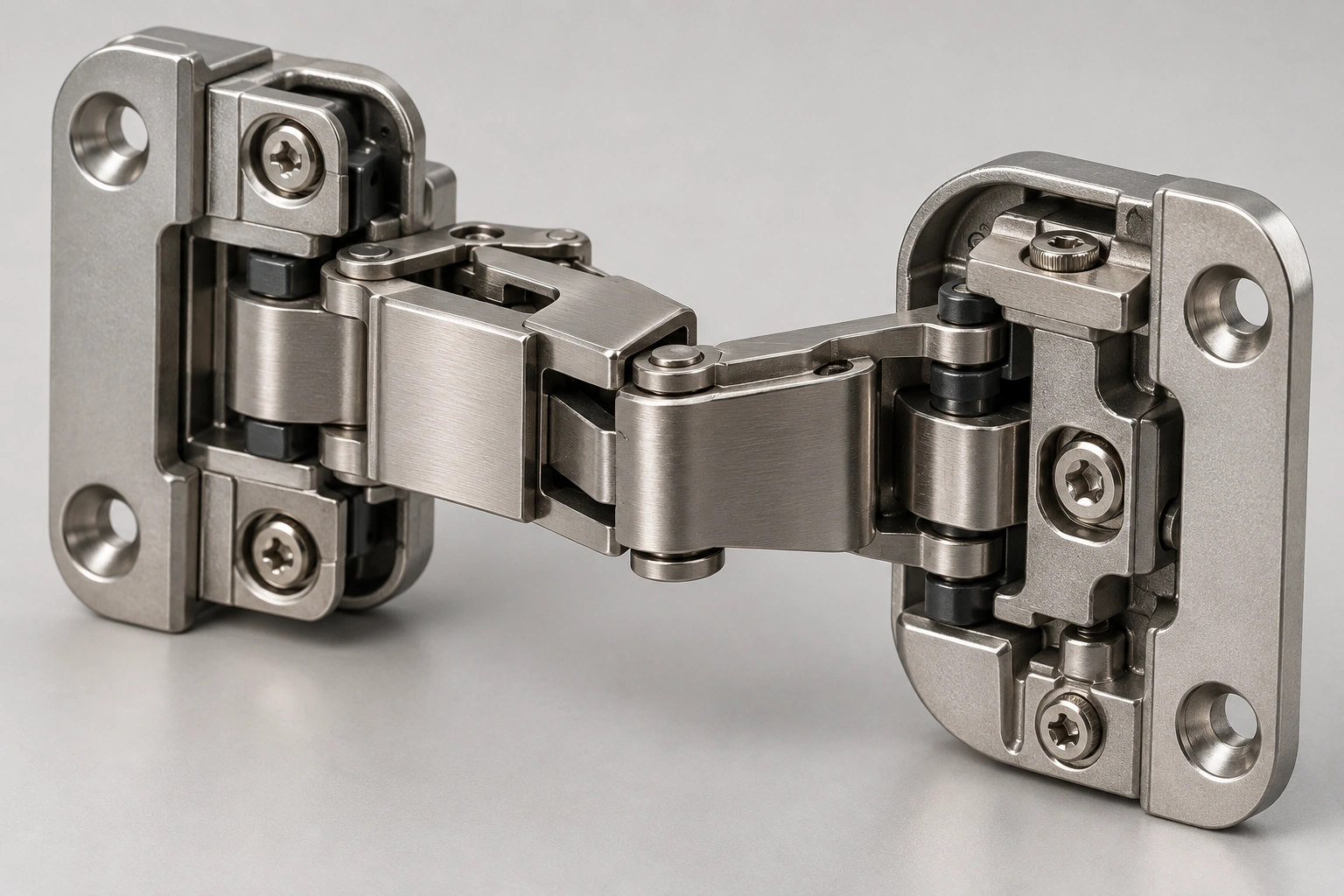 3D adjustable concealed hinge — functional detail view