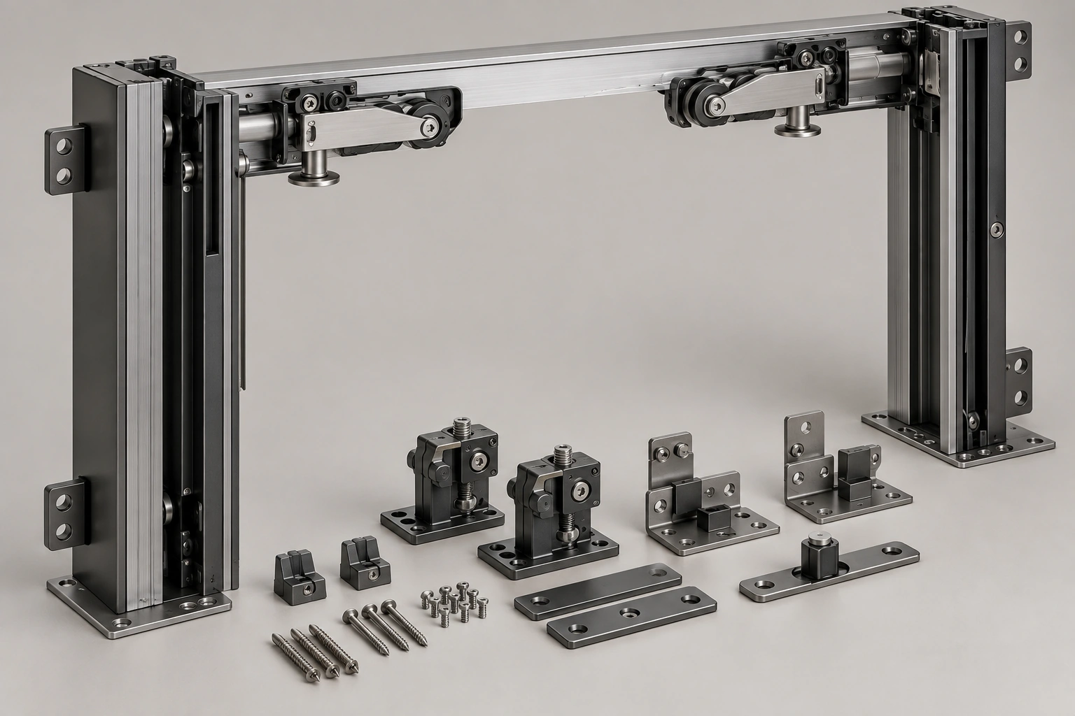 Cabinet pocket-door mechanism — product hero view