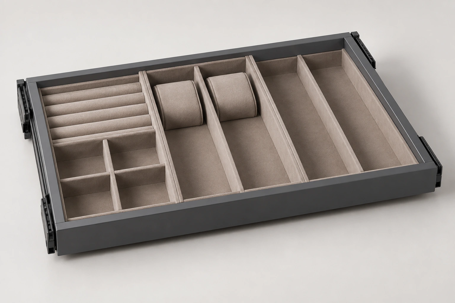 Jewelry and accessory drawer organizer — product hero view