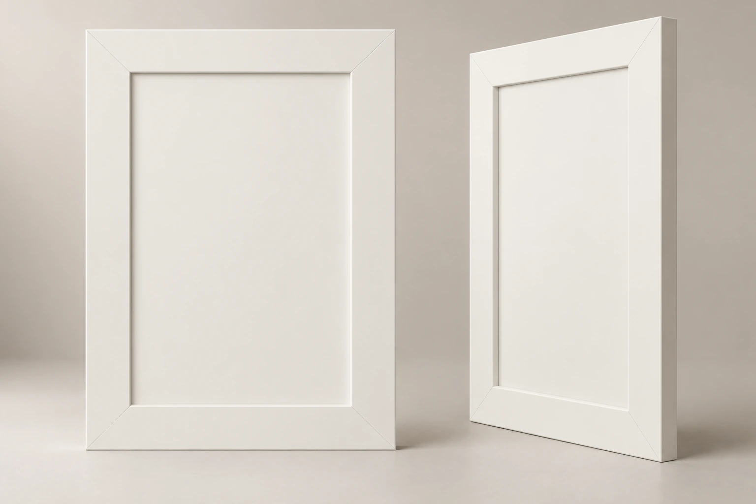 45-degree-mitered MDF frame with 9 mm infill cabinet door · Material sample