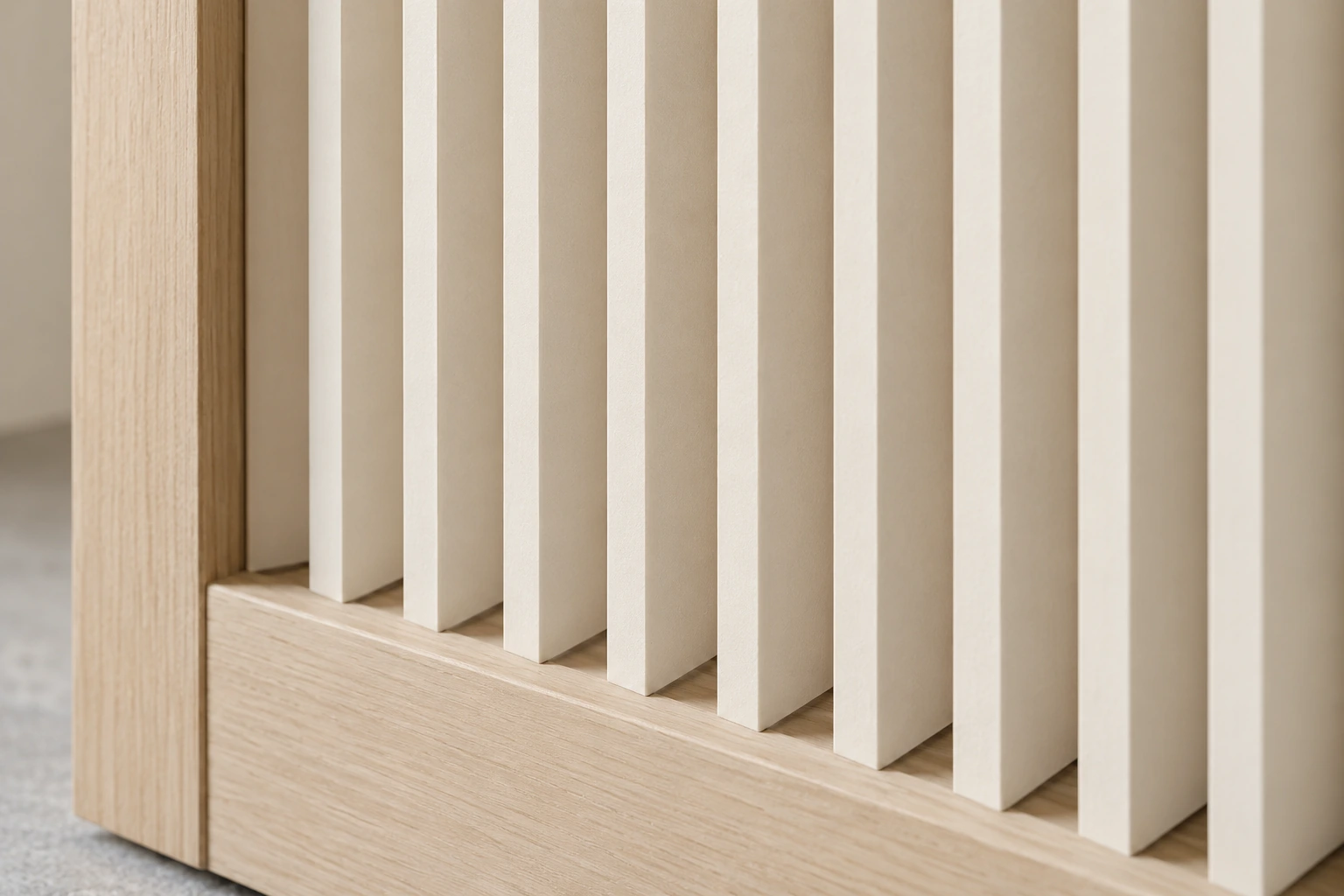 Isian louvers pintu gelangsar MDF FA · Konsep proses