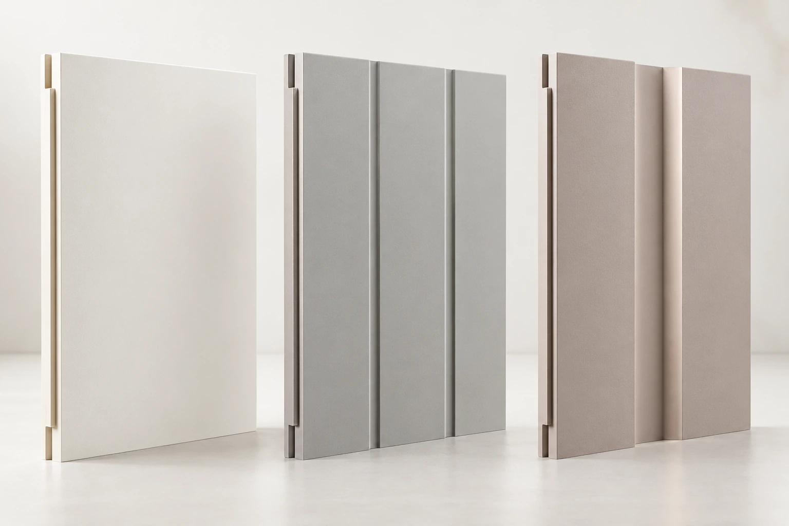18 mm powder-coated tongue-and-groove wall-panel system · Material sample