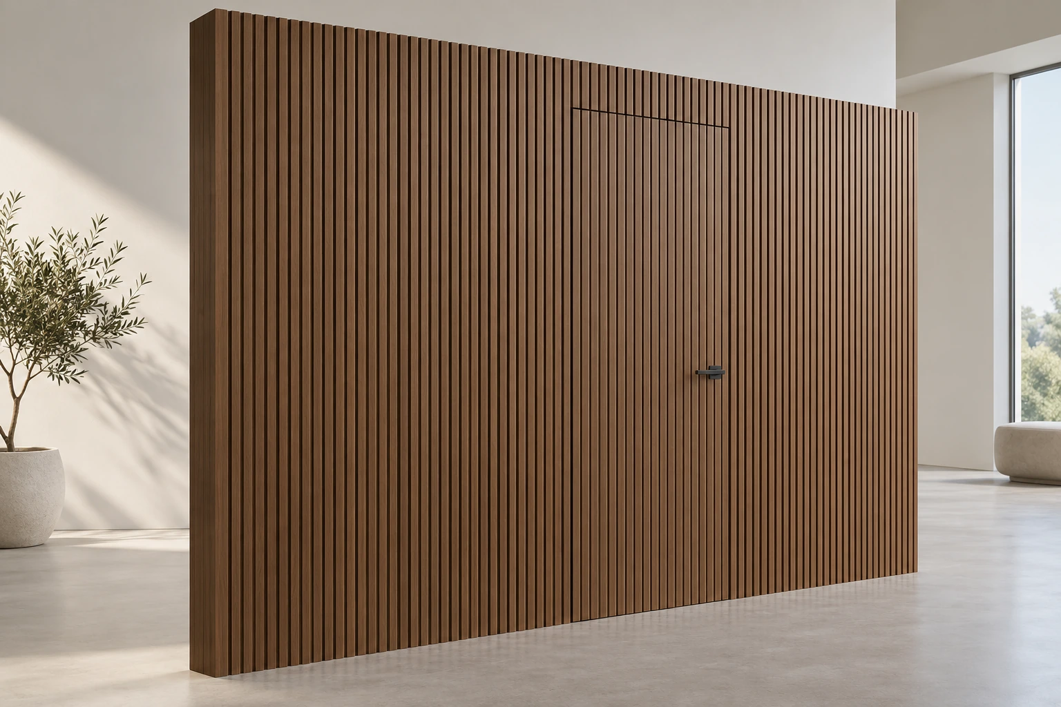 Sistem pintu tersembunyi jeriji PVC dan panel dinding sepadan · Sampel bahan