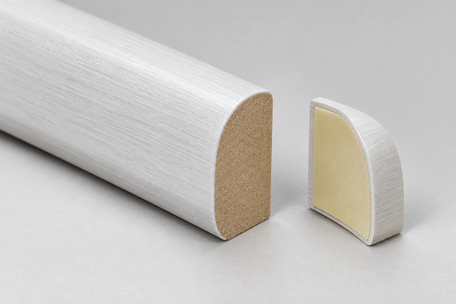 PVC-wrapped MDF rounded column-trim system · Process concept
