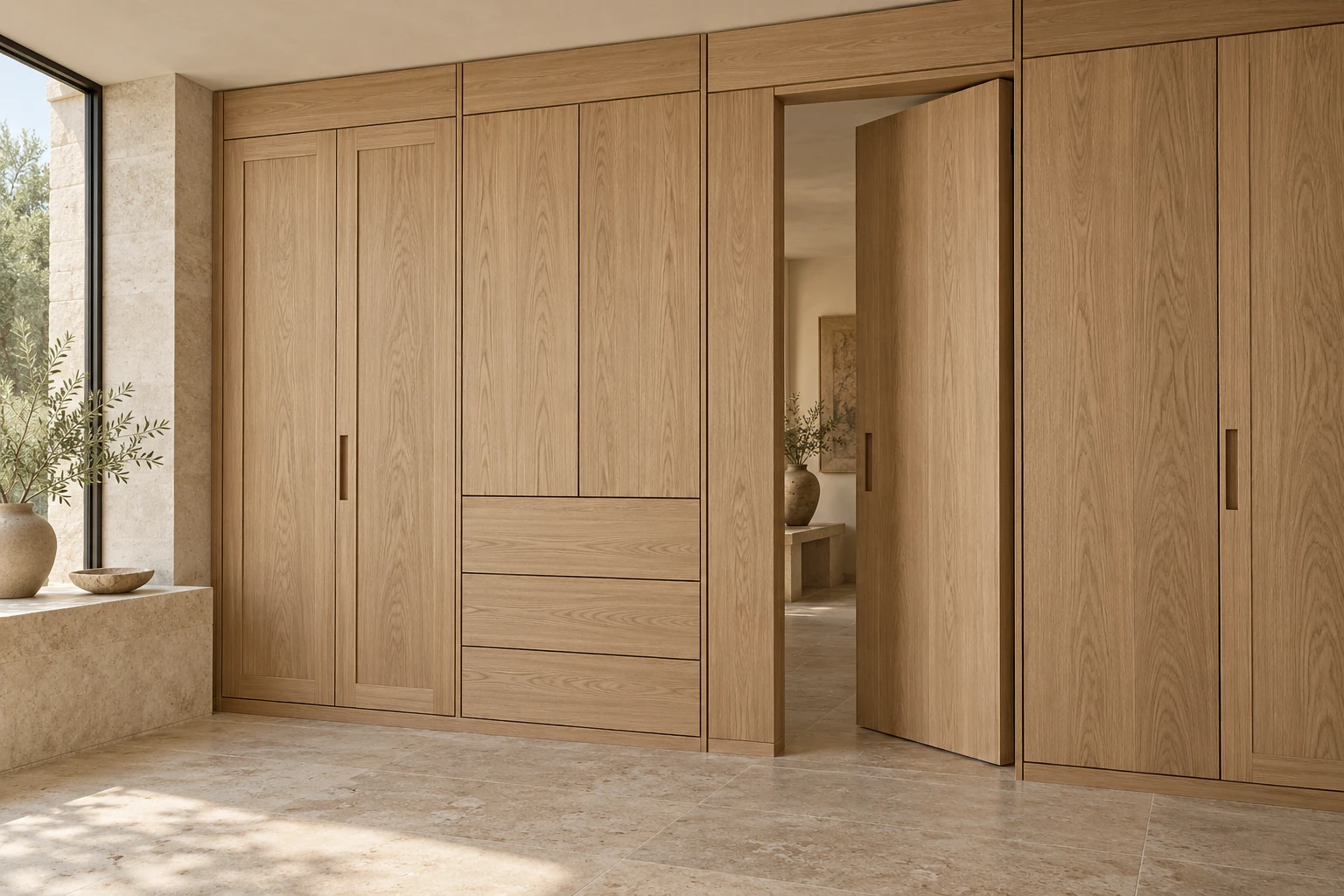 Oak solid wood · Cabinet and wall application