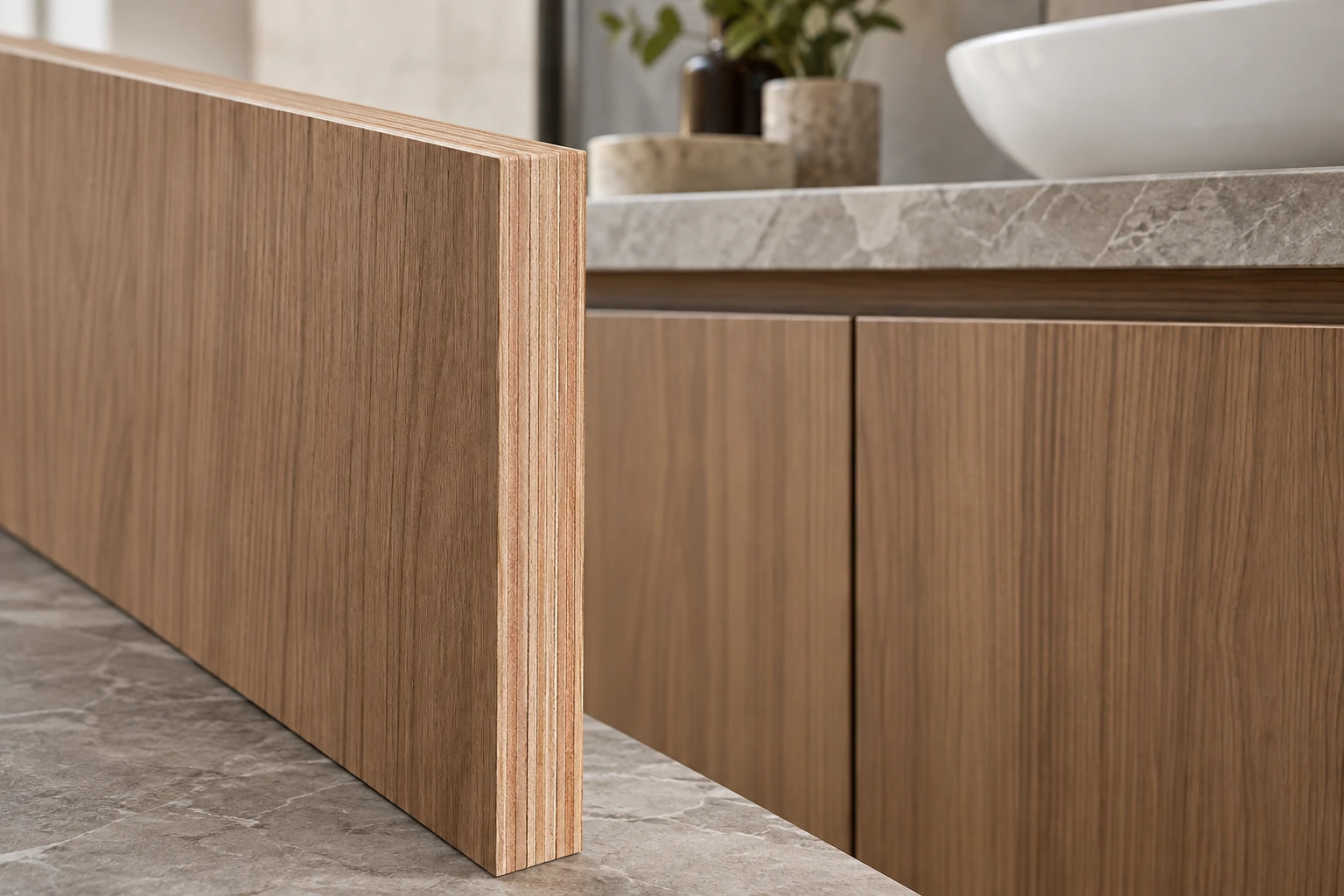 Teras plywood venir eukaliptus · moisture-zone cabinetry concept sample
