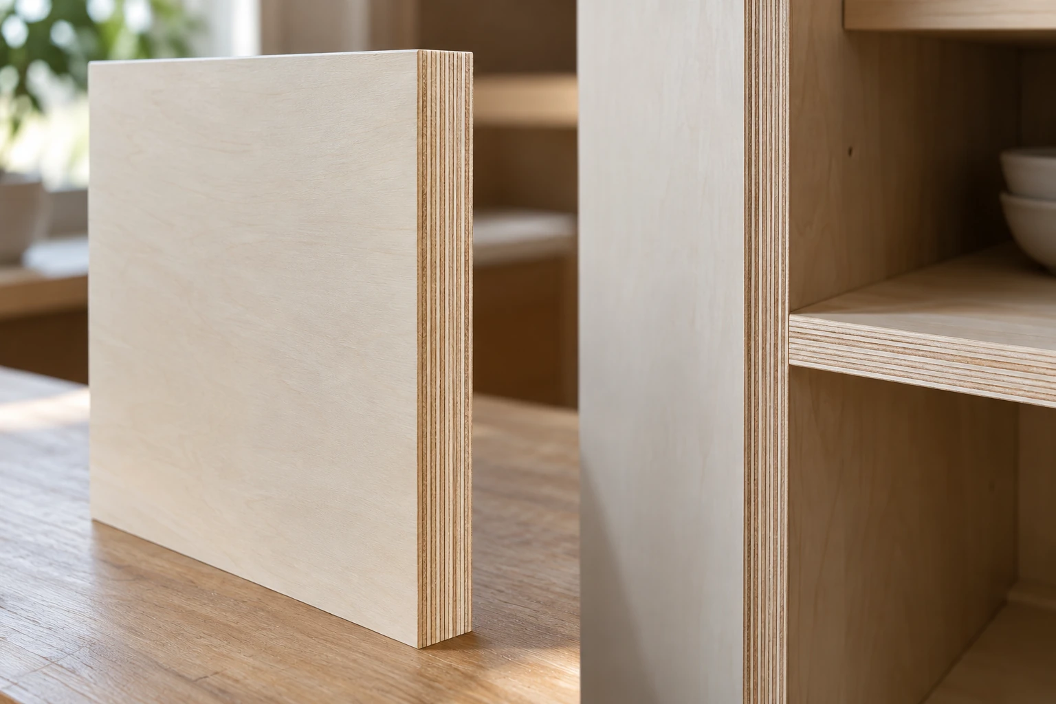 Poplar plywood core · Cabinet Panel Cut Sample