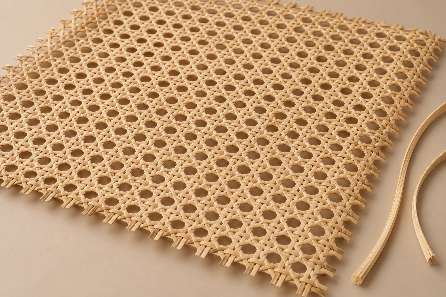 مادة راتان طبيعية منسوجة · open-cane-webbing-sample