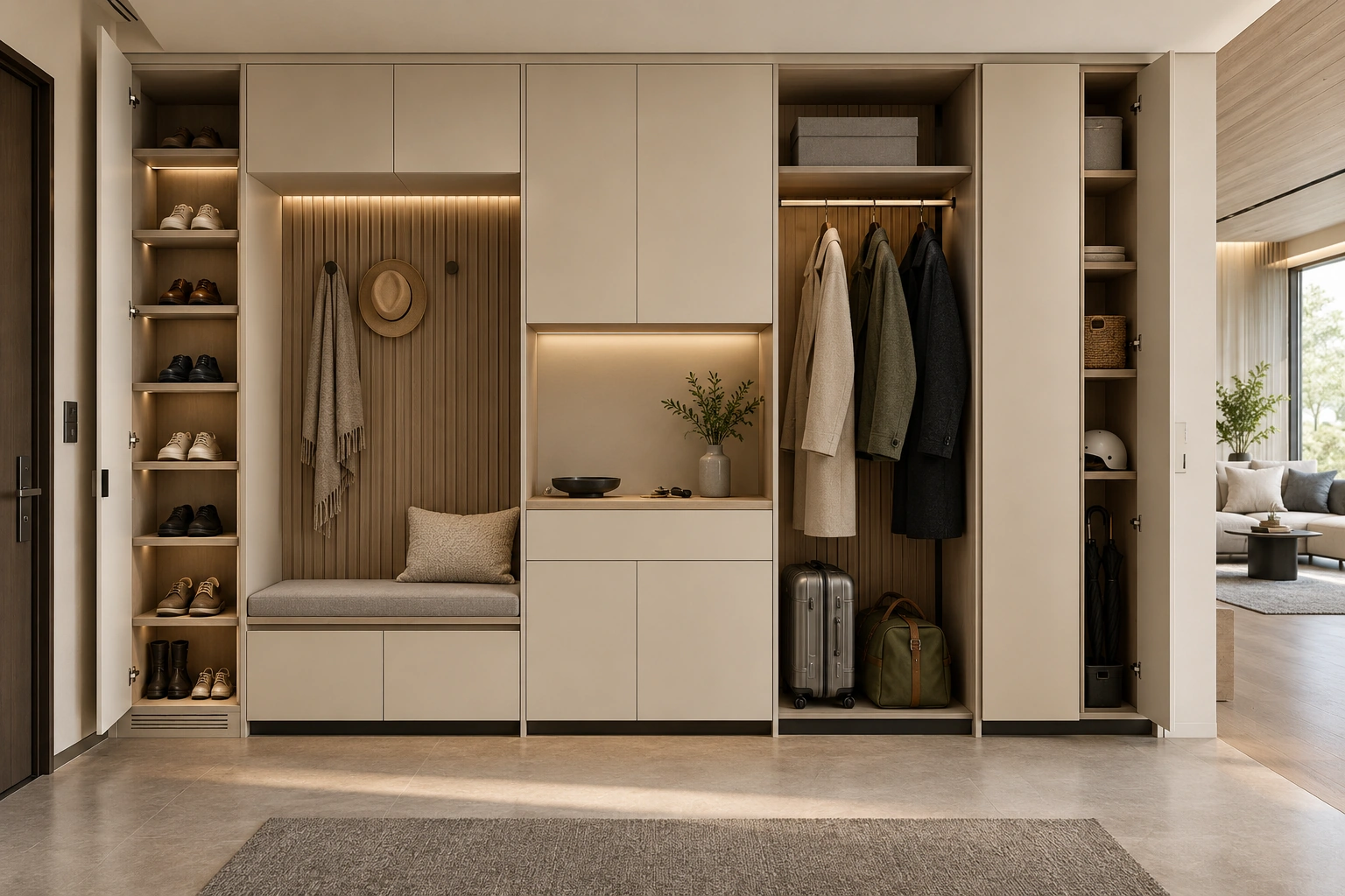 Cross-space adaptive storage system study · Entry storage elevation
